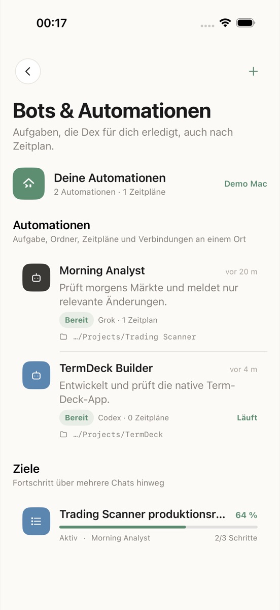 Bots and scheduled automations with goals and progress